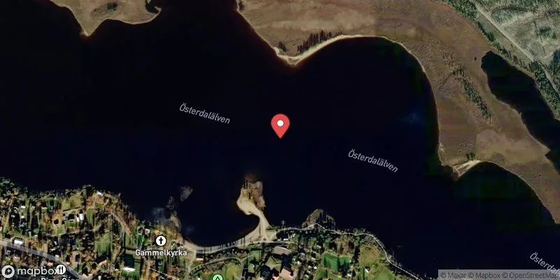 Satellitbild över Särna badplats, Särnasjön i Älvdalen