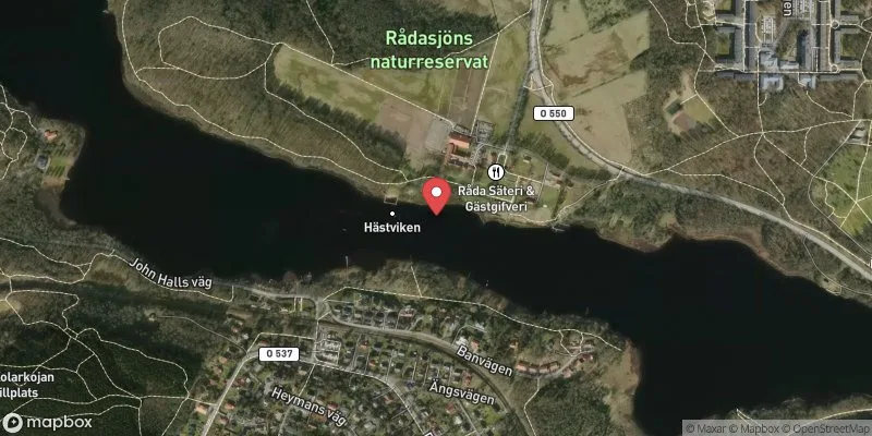 Satellitbild över Säteriet/Hästviken i Härryda
