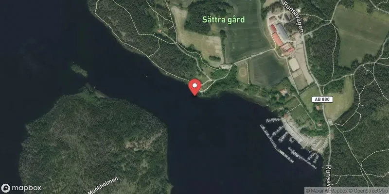 Satellitbild över Sättrabadet i Upplands-Väsby