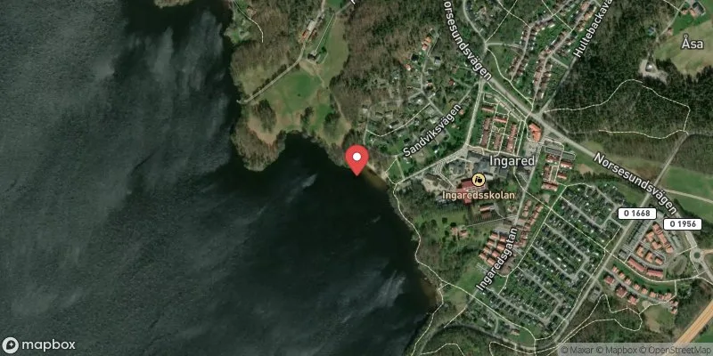 Satellitbild över Sävelången, Ingareds badplats i Alingsås
