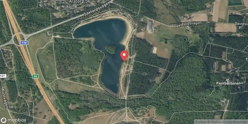 Satellitbild över Saxtorpssjön i Kävlinge
