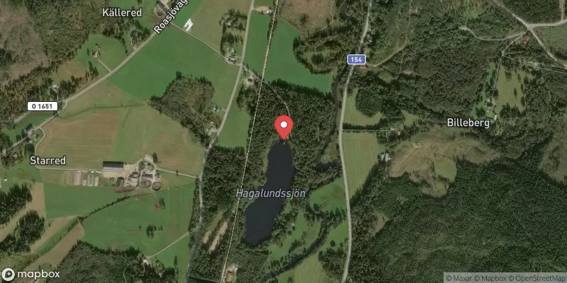 Satellitbild över Sexdrega, Hagalundssjön i Svenljunga