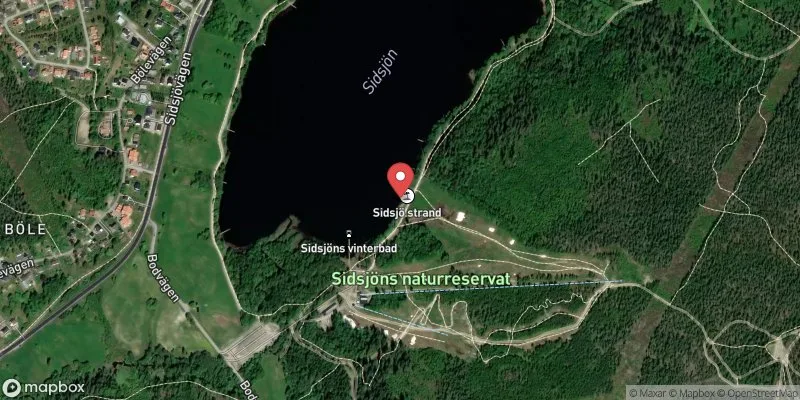 Satellitbild över Sidsjön i Sundsvall