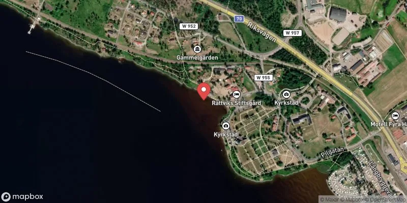 Satellitbild över Siljan, Stiftsgården i Rättvik
