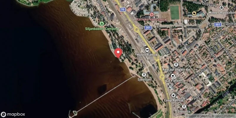 Satellitbild över Siljansbadet, campingen i Rättvik