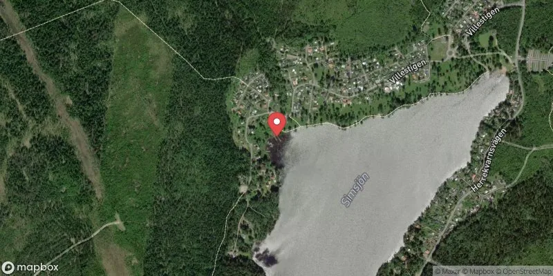 Satellitbild över Simsjön Villeviken i Skövde