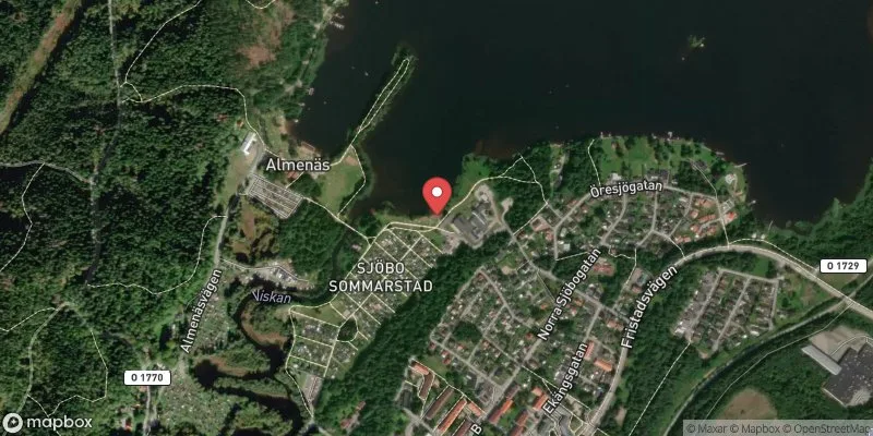 Satellitbild över Sjöbo badplats, Öresjö i Borås
