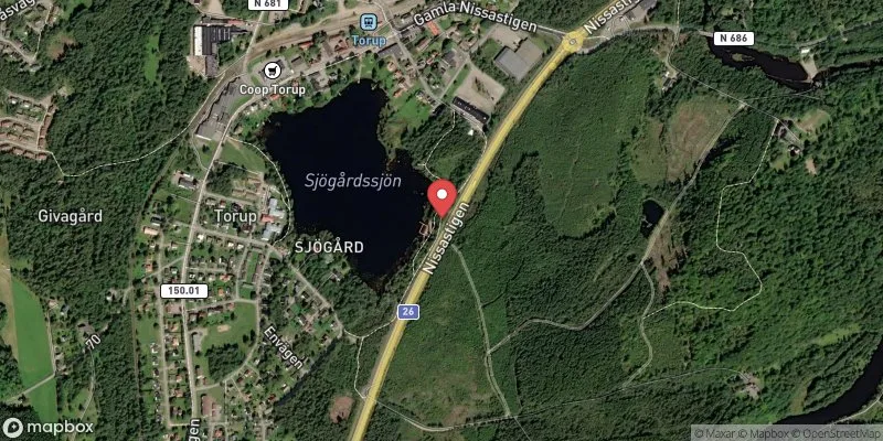 Satellitbild över Sjögårdssjön, Torup i Hylte