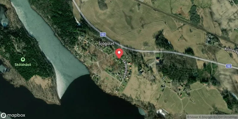 Satellitbild över Sjögölets badplats i Vingåker