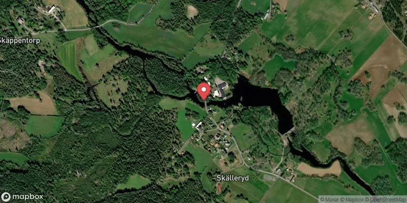 Satellitbild över Skällerydsbadet, Alsterån (Blomstermåla) i Mönsterås