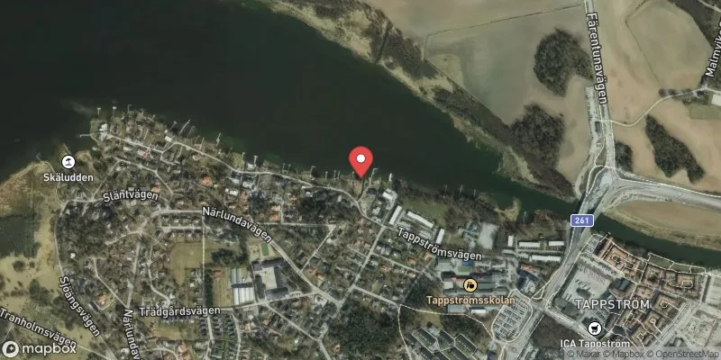 Satellitbild över Skäluddens Brygga i Ekerö