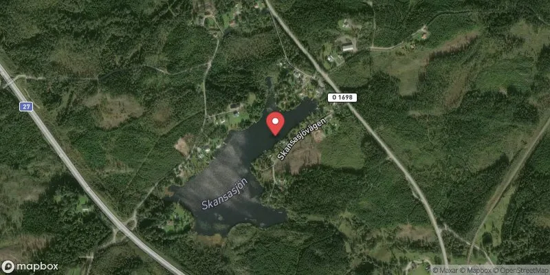 Satellitbild över Skansasjöns badplats, Målsryd i Borås