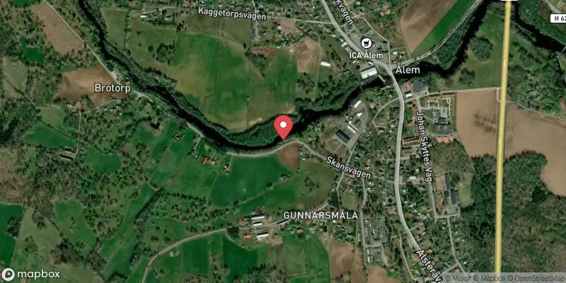 Satellitbild över Skansenbadet, Alsterån (Ålem) i Mönsterås