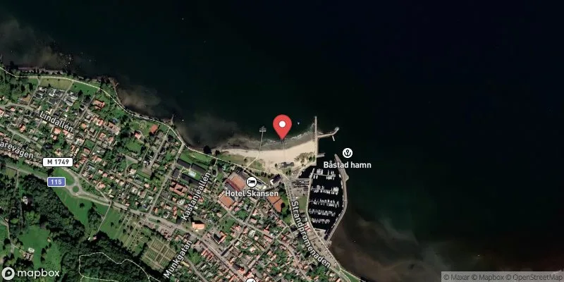 Satellitbild över Skansenbadet, Båstad hamn i Båstad