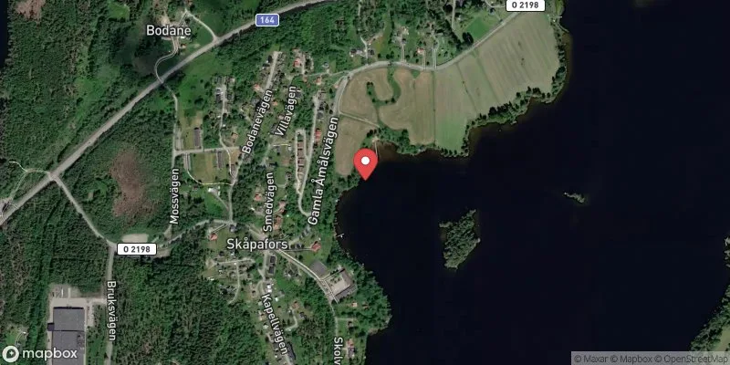 Satellitbild över Skåpafors Laxsjön i Bengtsfors
