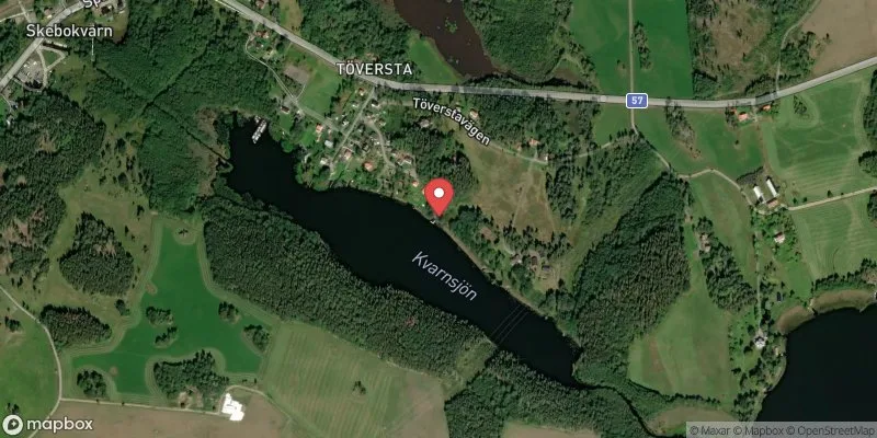 Satellitbild över Skebokvarnsbadet i Flen