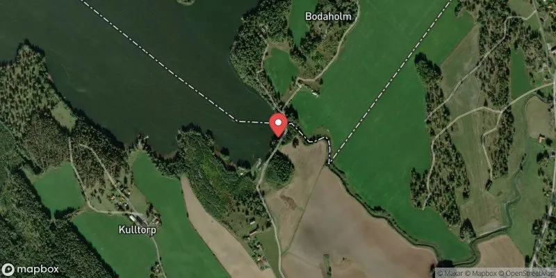 Satellitbild över Skedshults badplats (Vindommen) i Västervik