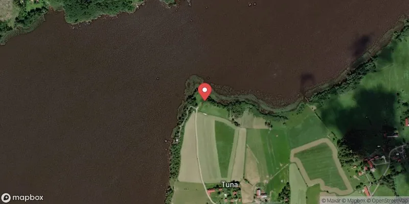 Satellitbild över Skedvisjön, Tuna Udde i Köping