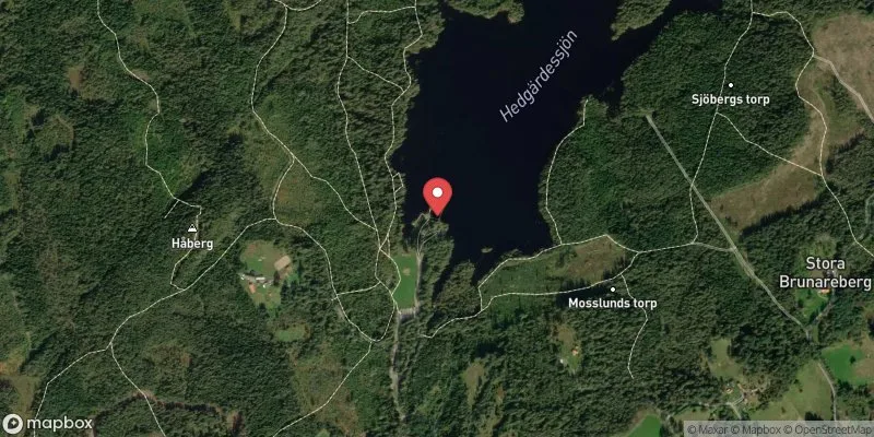 Satellitbild över Skene Hedgärdesjön i Mark