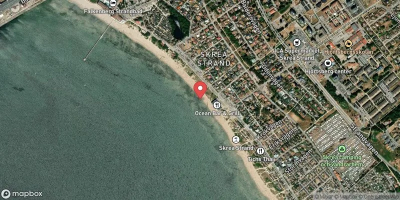 Satellitbild över Skrea strand Syd i Falkenberg