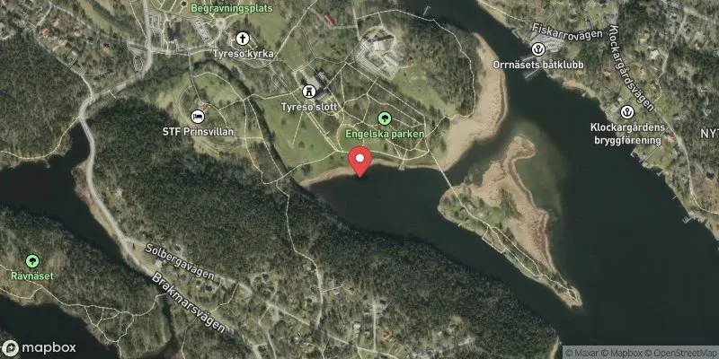 Satellitbild över Slottsbadet i Tyresö
