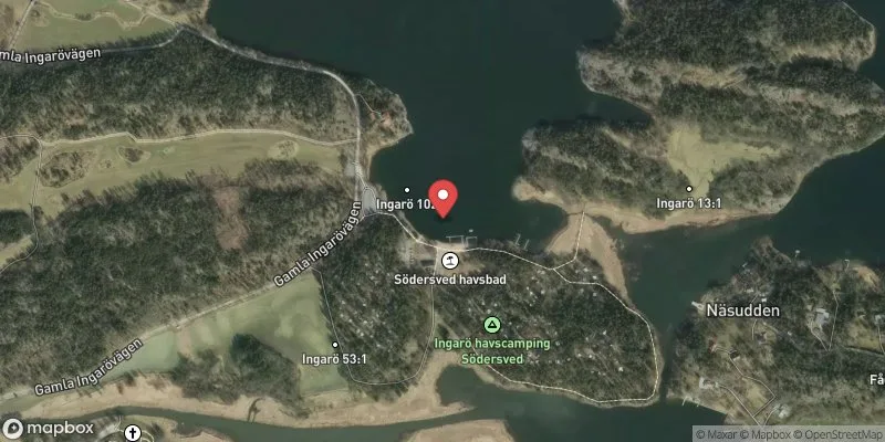 Satellitbild över Södersved i Värmdö