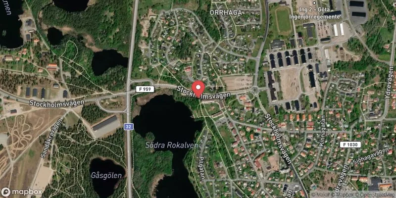 Satellitbild över Södra Rokalven i Eksjö