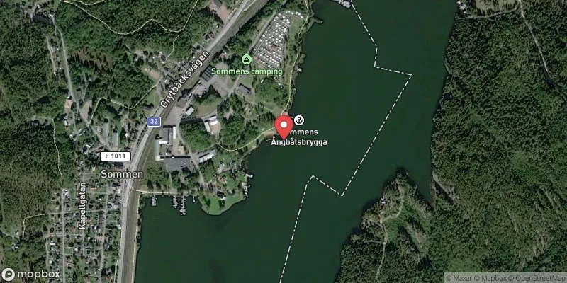 Satellitbild över Sommens badplats i Tranås