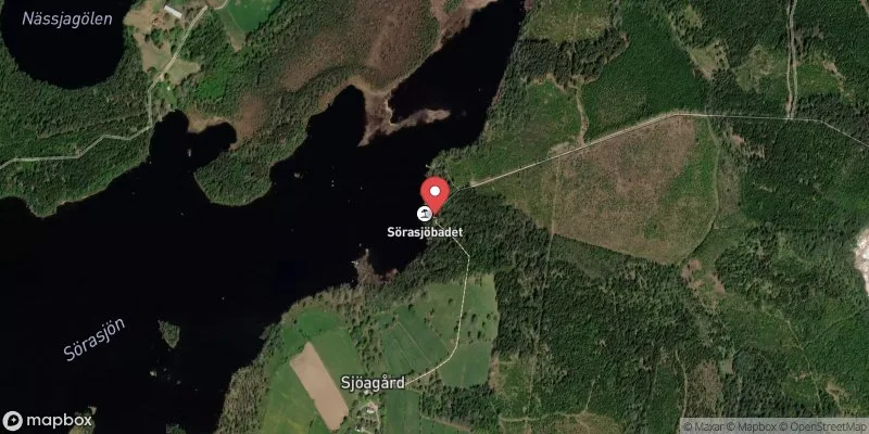 Satellitbild över Sörasjön, Korsberga i Vetlanda