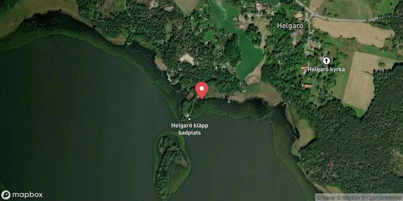 Satellitbild över Sörfjärden, Helgarö kläpp i Strängnäs