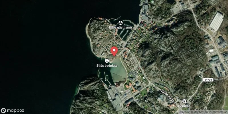 Satellitbild över Sörkilen, Ellös badplats i Orust