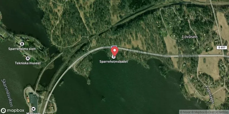 Satellitbild över Sparreholmsbadet i Flen
