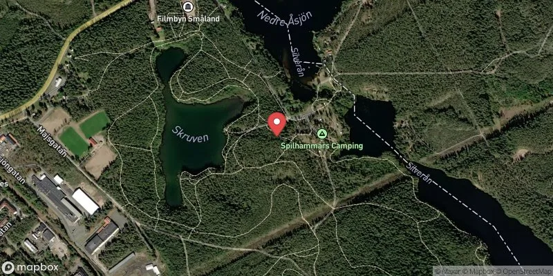 Satellitbild över Spilhammarbadet i Eksjö