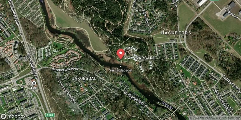 Satellitbild över Stångån Vårgård i Linköping