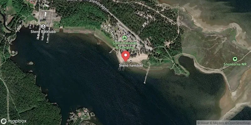 Satellitbild över Stenö havsbad i Söderhamn