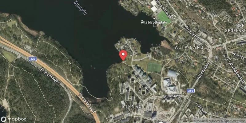 Satellitbild över Stensöbadet i Nacka