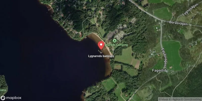 Satellitbild över Stora Färgen, Lygnareds camping i Alingsås
