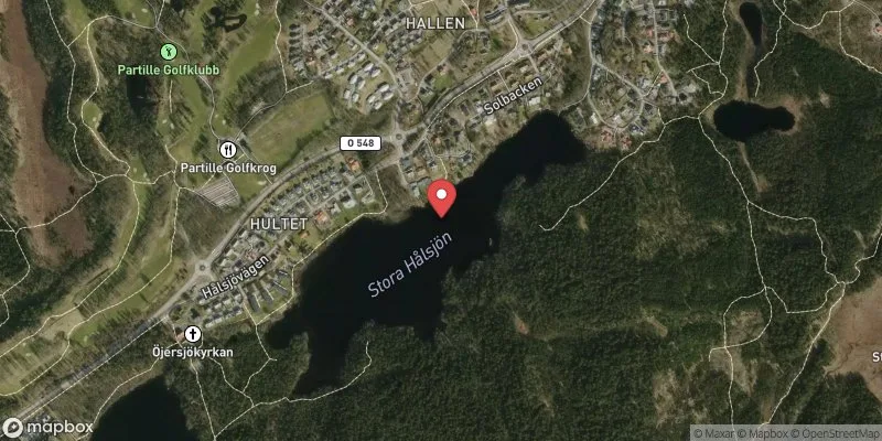 Satellitbild över Stora Hålsjön i Partille