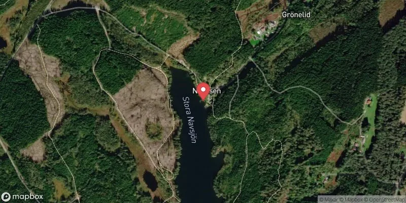 Satellitbild över Stora Navsjön i Mark