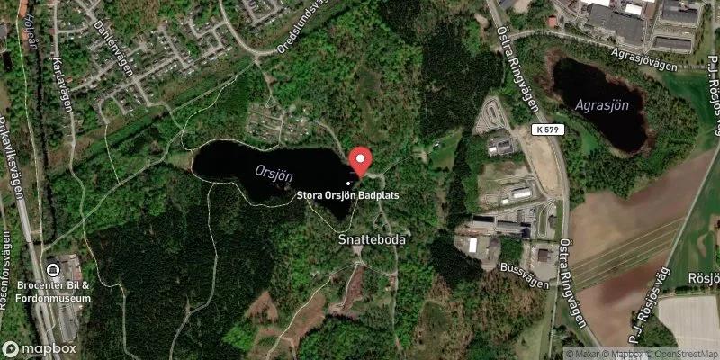 Satellitbild över Stora Oredssjön i Olofström