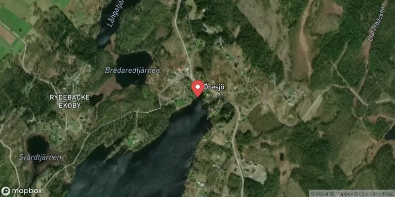 Satellitbild över Stora Öresjön, Ubbhult i Mark