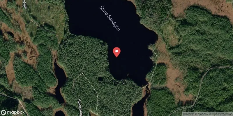 Satellitbild över Stora Sandsjön i Ludvika