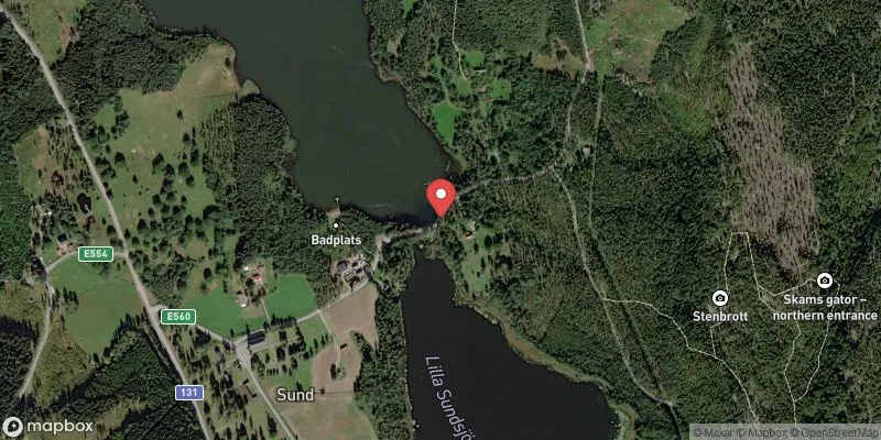 Satellitbild över Stora Sundsjön i Ydre