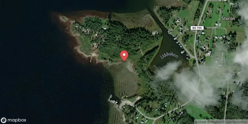 Satellitbild över Storöns badplats i Kalix
