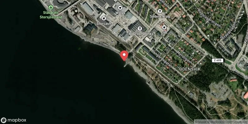 Satellitbild över Storsjön, Minnesgärde i Östersund