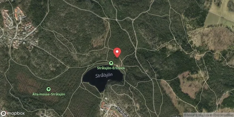 Satellitbild över Strålsjöbadet i Nacka