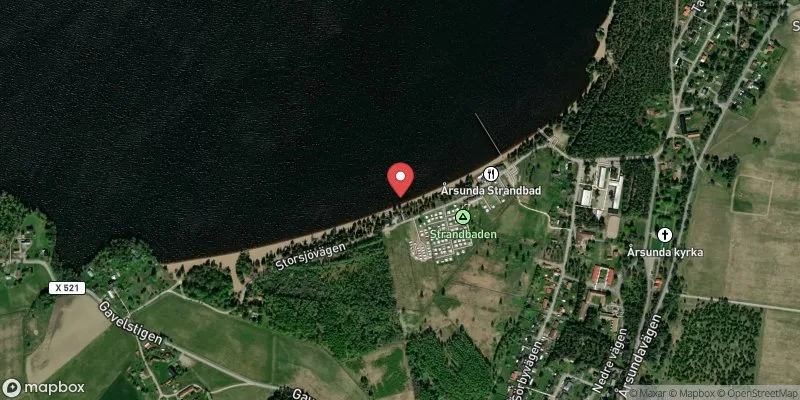 Satellitbild över Strandbaden I i Sandviken