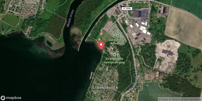 Satellitbild över Strandbadet, Borensberg i Motala