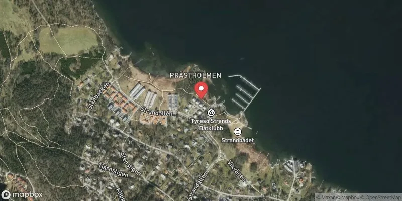Satellitbild över Strandbadet i Tyresö