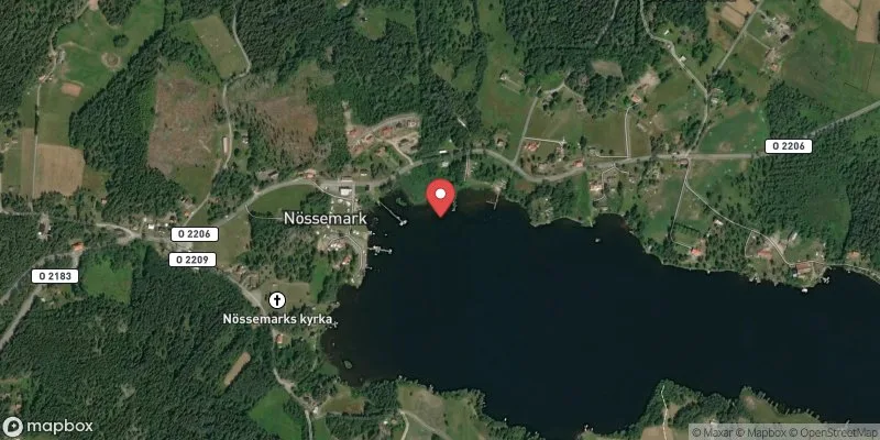 Satellitbild över Strands badplats i Dals-Ed